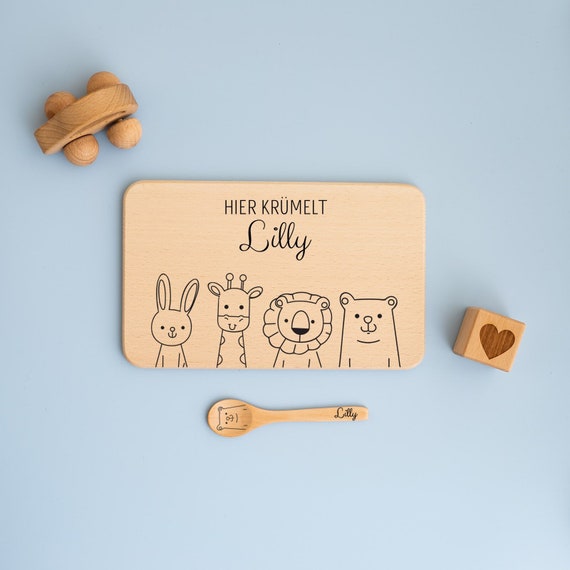 Brettchen Personalisiert, Frühstücksbrett Personalisiert Kinder, Hier Krümelt Brettchen, Brettchen Kinder, Kinder Geschenk