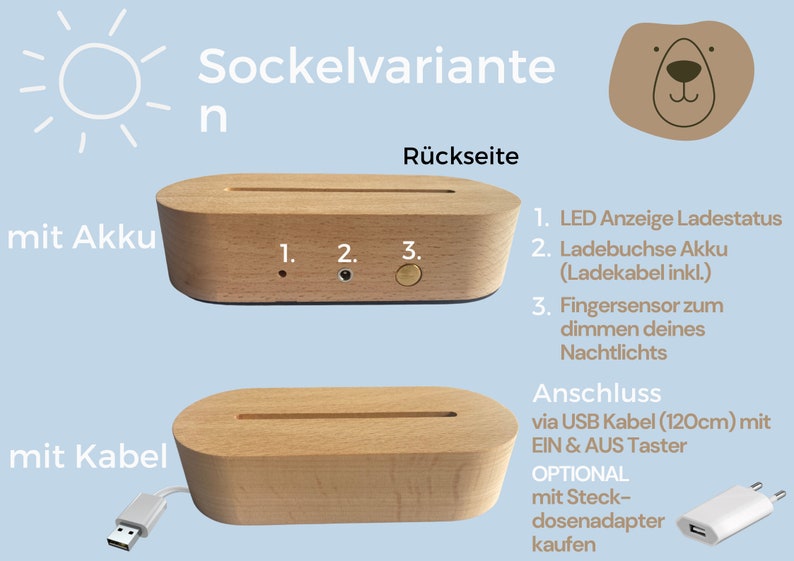 Nachtlicht Baby, Nachtlicht personalisiert, Geschenk Geburt, Taufe, Nachtlampe Baby, Nachtlicht, Baby zdjęcie 2