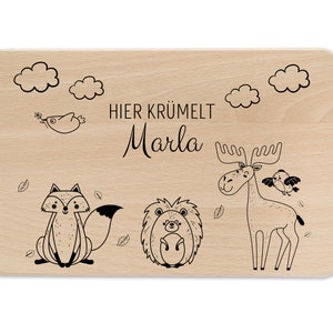 Personalized board, personalized breakfast board for children, children&#39;s gift, crumbs here, birth gift, breakfast board