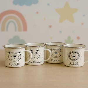 Emaille Tasse Kinder, Emaille Tasse personalisiert, Kindertasse, Schulanfang, Children Mug, Geschenkidee Kinder, Kinderbecher
