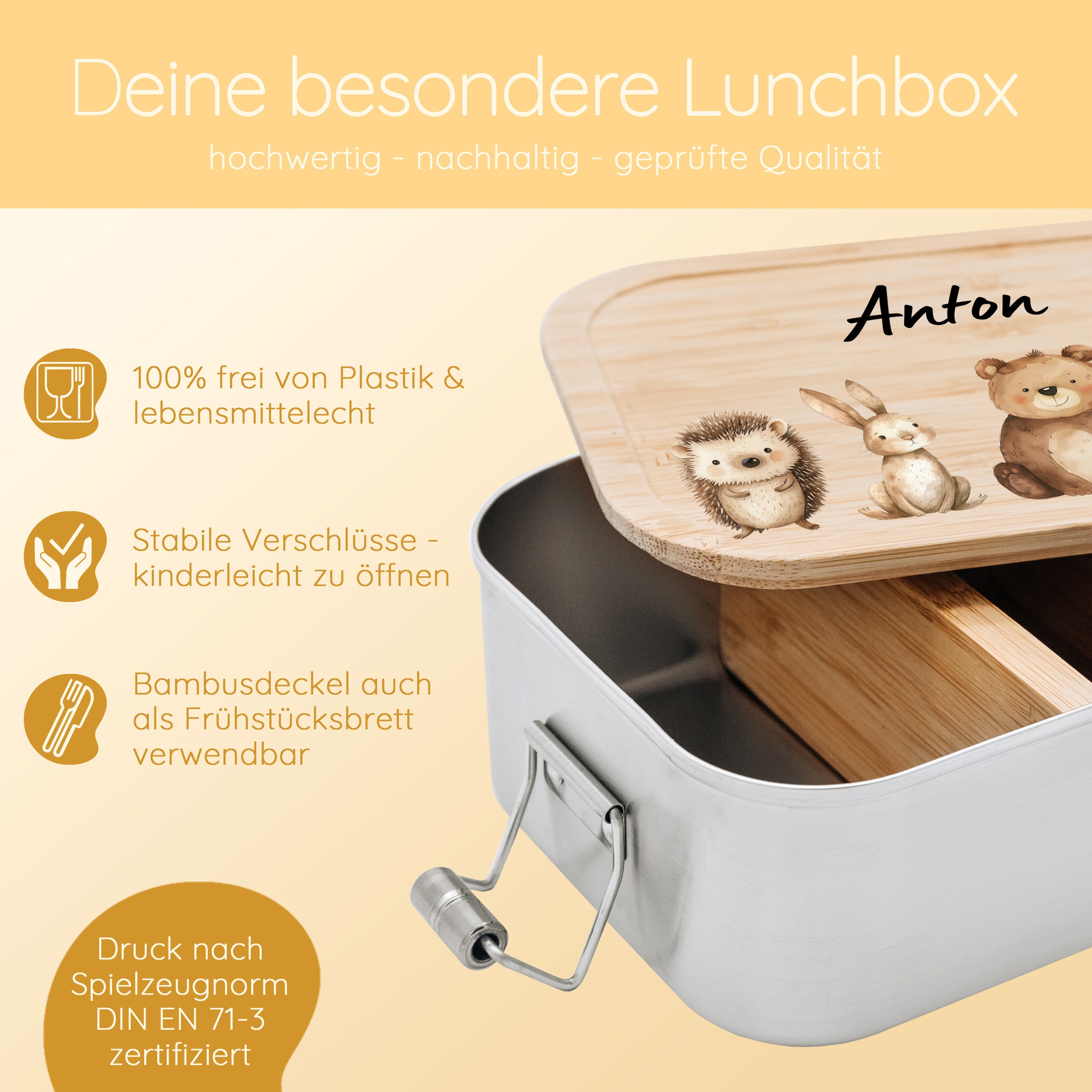 WESSPER Kinder Brotdose Mit Bausteinen – Personalisierte Lunchbox Für Kita & Schule, BPA-frei, 1,27 L, Spülmaschinenfest, Rosa Snackbox