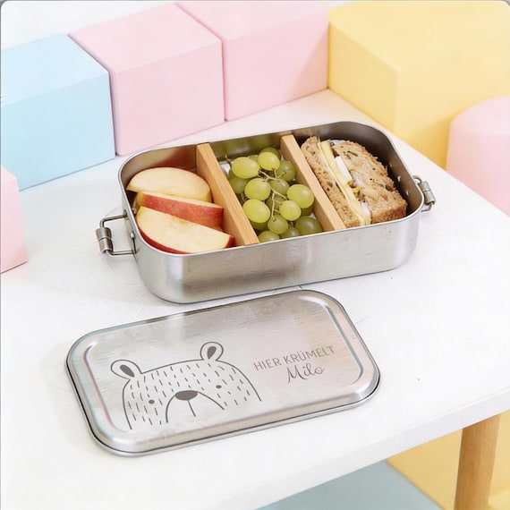 Brotdose aus Edelstahl, Brotdose Kinder, Edelstahl Brotdose, Geschenk Kindergeburtstag, Brotdose Bär, Brotdose Kindergarten