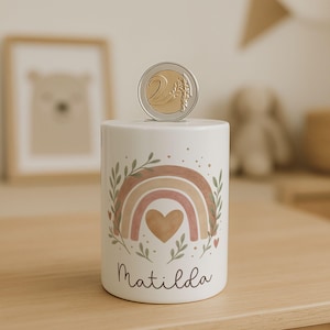 Taufe Mädchen, Spardose Mädchen, Personalisierte Spardose, Kindergeschenke, Spardose Regenbogen, Spardose Baby, Taufgeschenk Mädchen