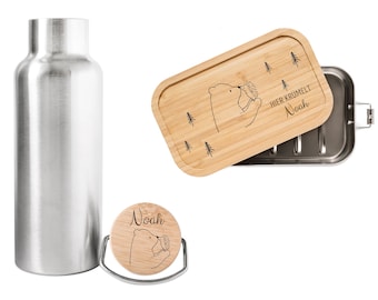 Brotdose personalisiert, Trinkflasche personalisiert, Brotdose mit Trinkflasche, Brotdose Kinder, Lunch box, Isolierflasche