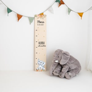 Animal measuring stick, children's measuring stick, girls measuring stick, boys measuring stick, children's measuring stick, wooden measuring stick, birth gift Elefant