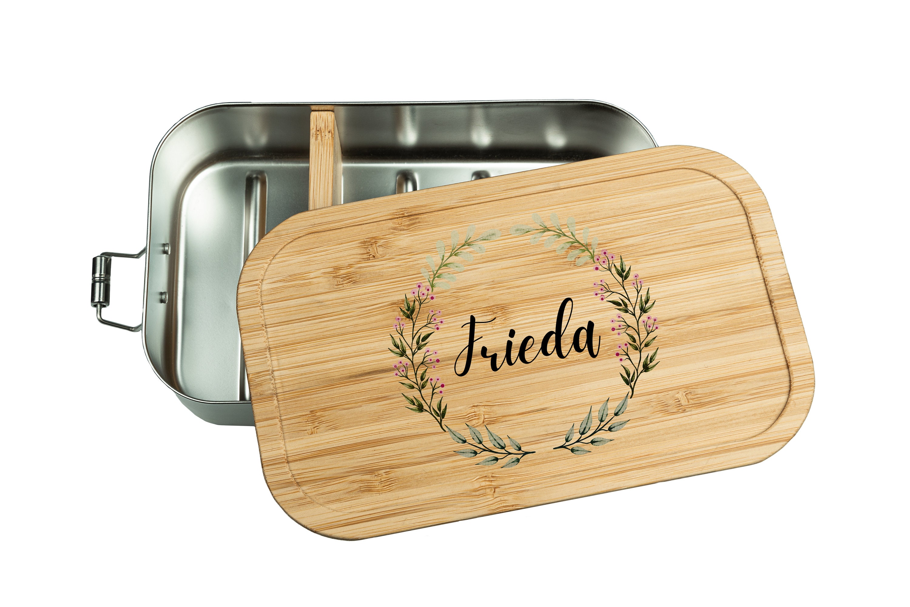 Brotdose Brotdose personalisiert Edelstahl Brotdose Blumen - Etsy.de