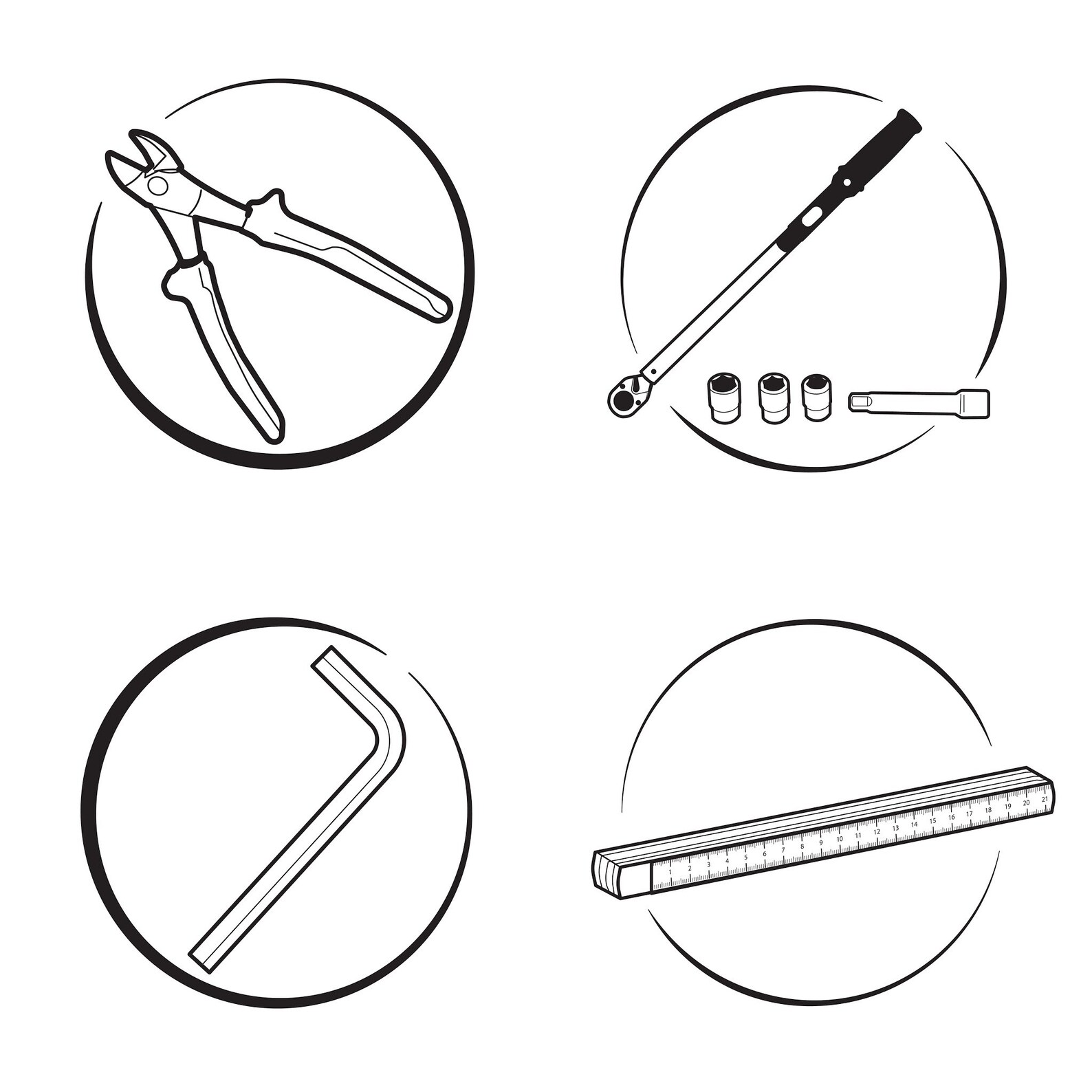 Tools, Ruler, Side Cutter, Ruler, Torque Wrench, Vector Graphics, SVG ...