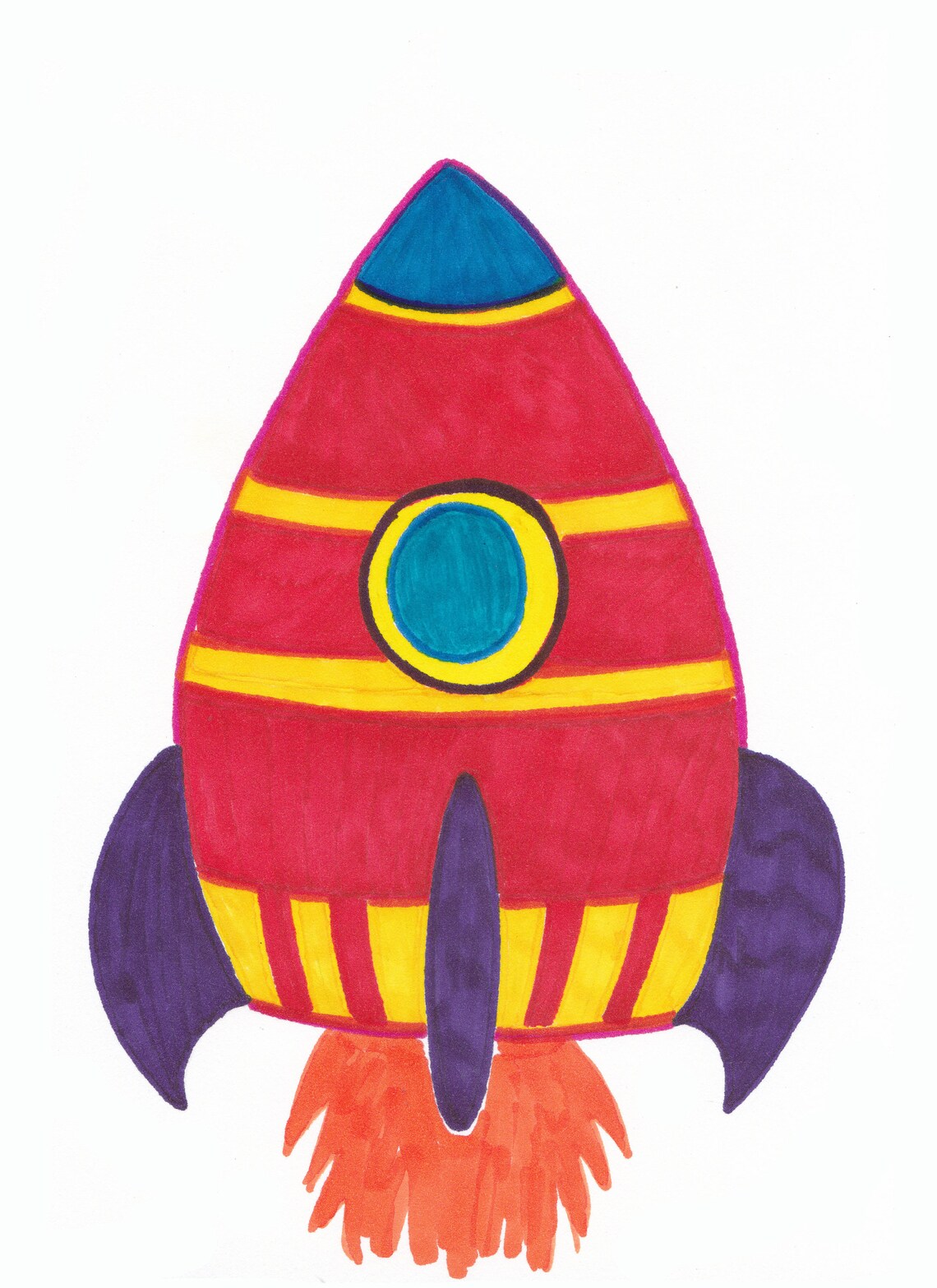Rocket digital print for kids room Rocket wall art Rocket Etsy