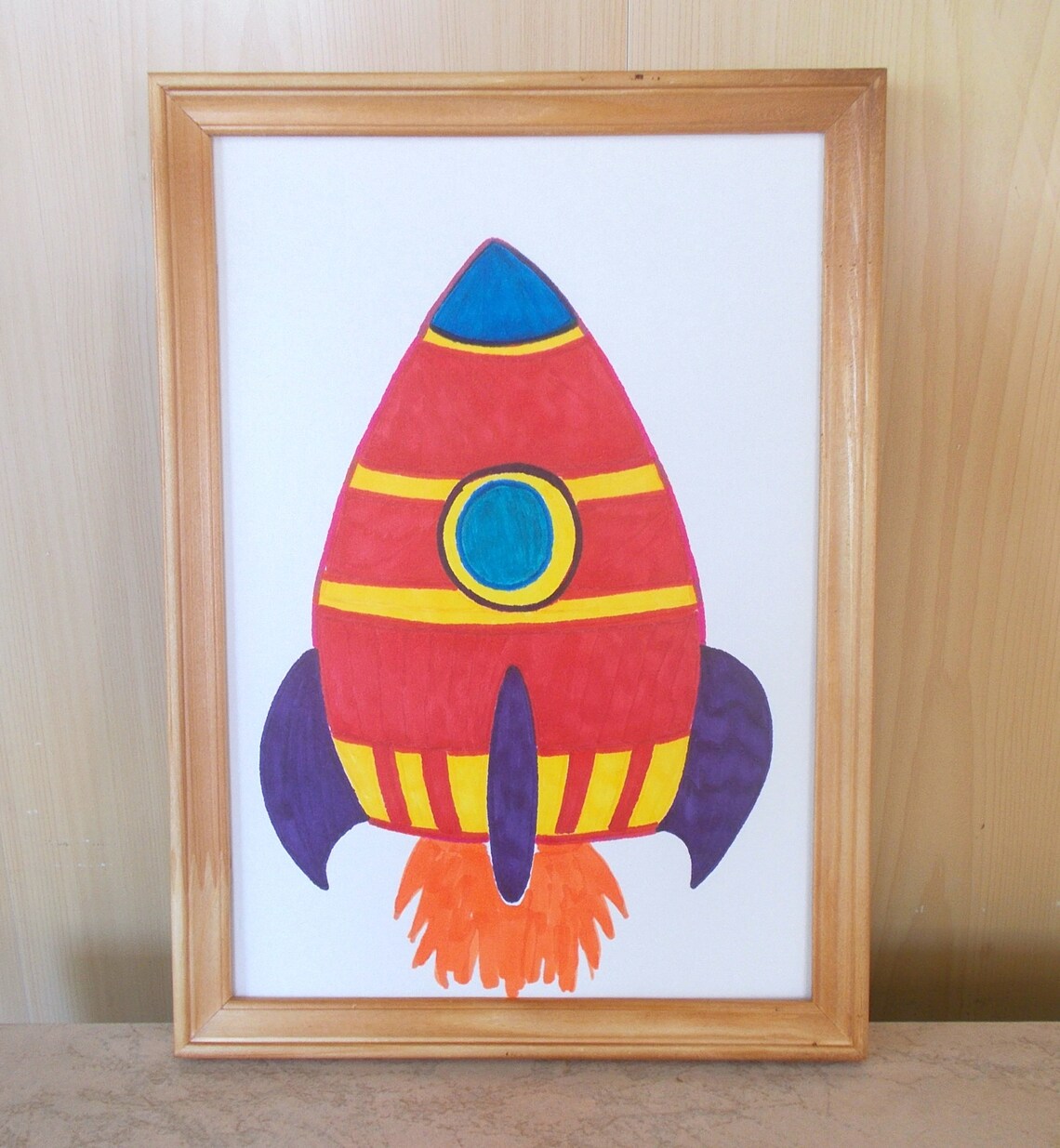 Rocket digital print for kids room Rocket wall art Rocket Etsy