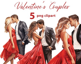 Valentine's Day Couples 5 PNG Clipart on Transparent Background