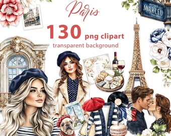 130 Paris PNG Cliparts on transparent background