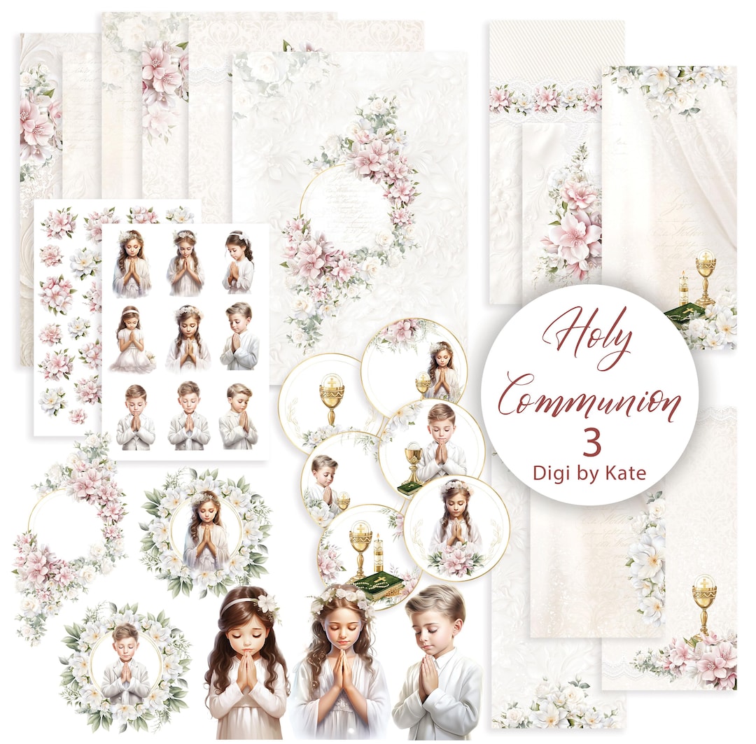 First Communion Program Paper First Holy Communion 3 is a Digital Paper Set for Special Occasions - Etsy