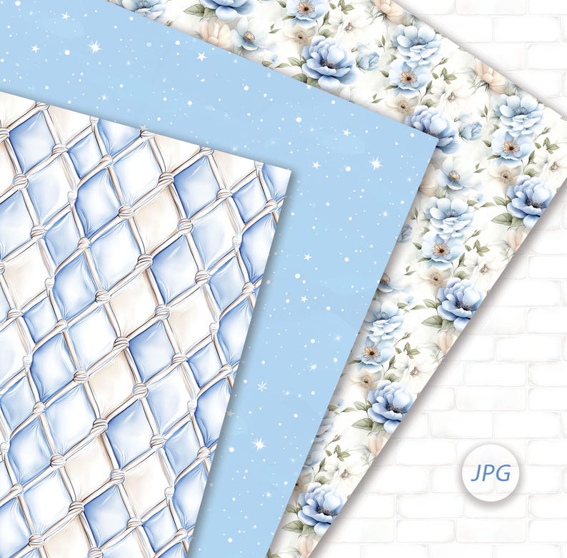 Baby Blue Backgrounds on 12 A4 JPG Pages, Pastel Blue and Beige ...
