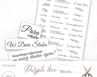 Wedding Polish Words and Phrases on 1 A4 JPG Page to Print and Cut perfect for Wedding Journal