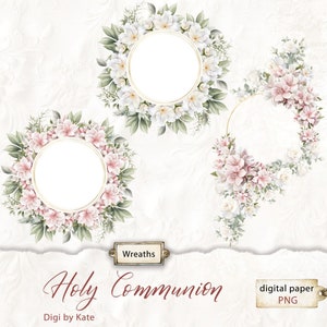 3 delicate bloemenkransen, png-clipart, ronde bloemenlijsten