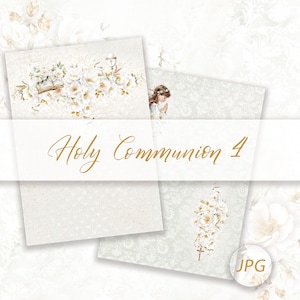 First Communion Program Paper Holy Communion 6 A4 is a Digital Paper Set for First Holy Communion - Etsy