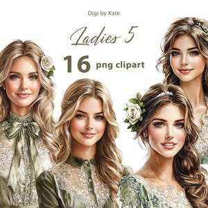 Groene dames #5 16 png-clipart - lachende vrouwen in groene kleuren op transparante achtergrond