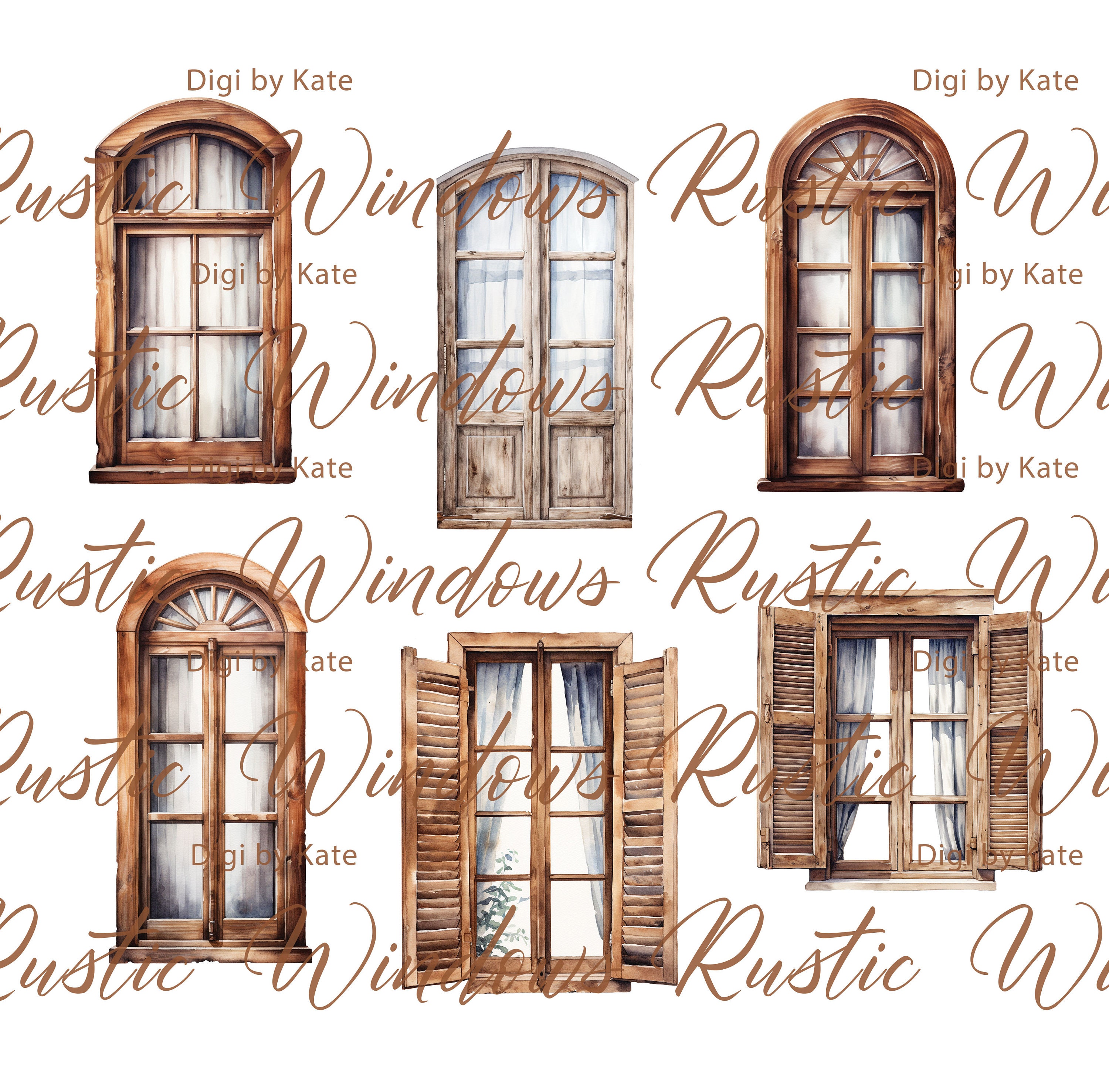 Rustic Window Vector Image Rustic Windows 11 PNG Clipart Set, Rustic Windows Clipart, Old Wooden ...