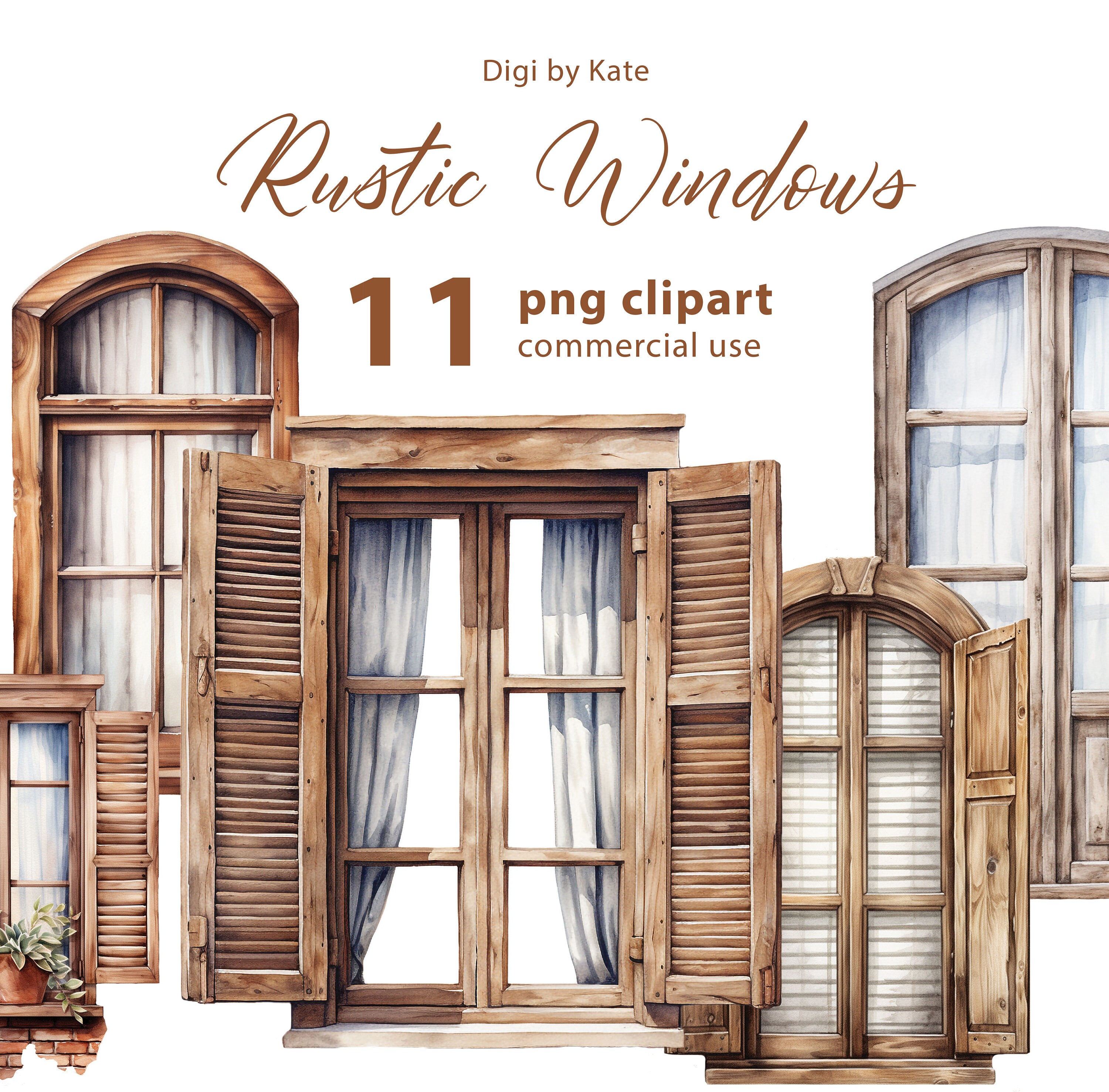 Rustic Windows 11 PNG Clipart Set, Rustic Windows Clipart, Old Wooden  Windows Watercolor, PNG Windows Illustrations, Transparent Background - Etsy