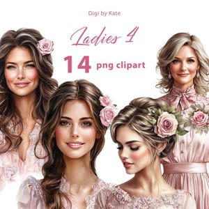 Pink Ladies #4 14 PNG Clipart - Donne sorridenti nei colori rosa su sfondo trasparente