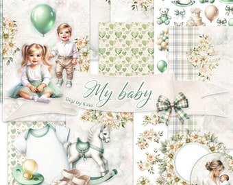 My Baby is a Digital Paper Bundle for a Baby Boy and Baby Girl
