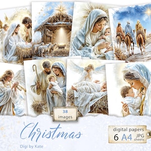 38 kerstafbeeldingen op 6 A4 JPG-vellen, kerstdagboekkaarten, kortstondige dagboeken