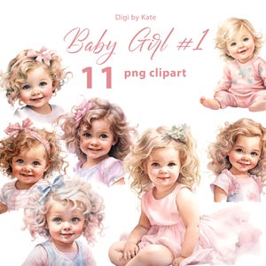 Baby Mädchen #1 11 PNG Clipart, Rosa Mädchen Clipart, Baby Mädchen Aquarell, PNG Baby Illustrationen, transparenter Hintergrund