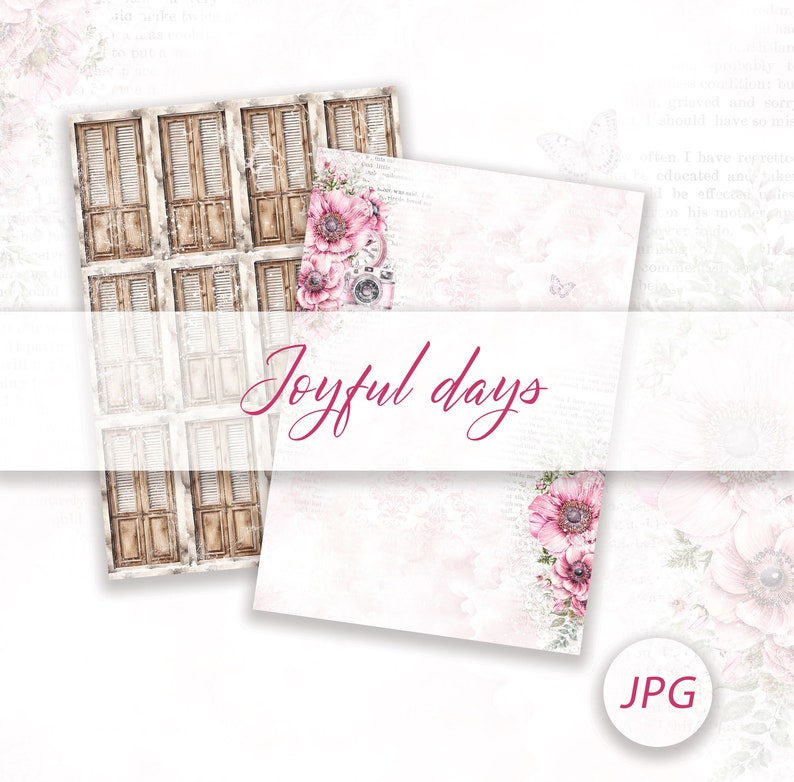 Joyful Days Floral Digital Paper Set