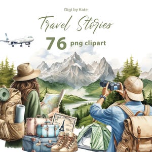 76 imágenes PNG de viajes con fondo transparente para revistas basura y álbumes de recortes
