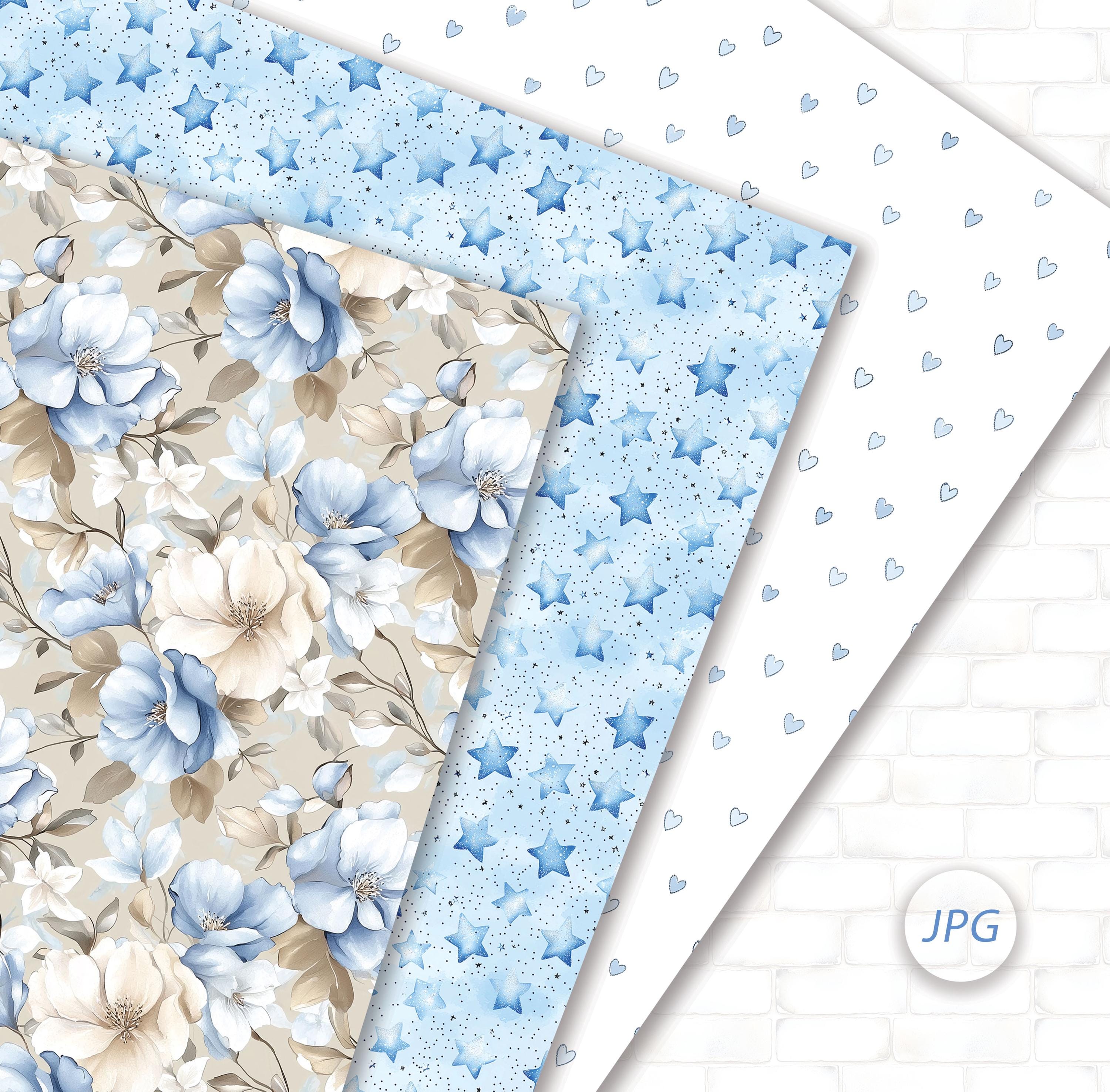 Baby Blue Backgrounds on 12 A4 JPG Pages, Pastel Blue and Beige ...