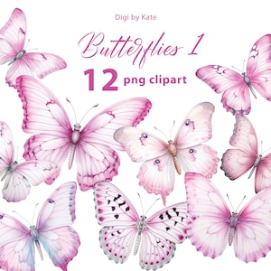 Borboletas 1 12 PNG Clipart - Gráficos rosa em fundo transparente