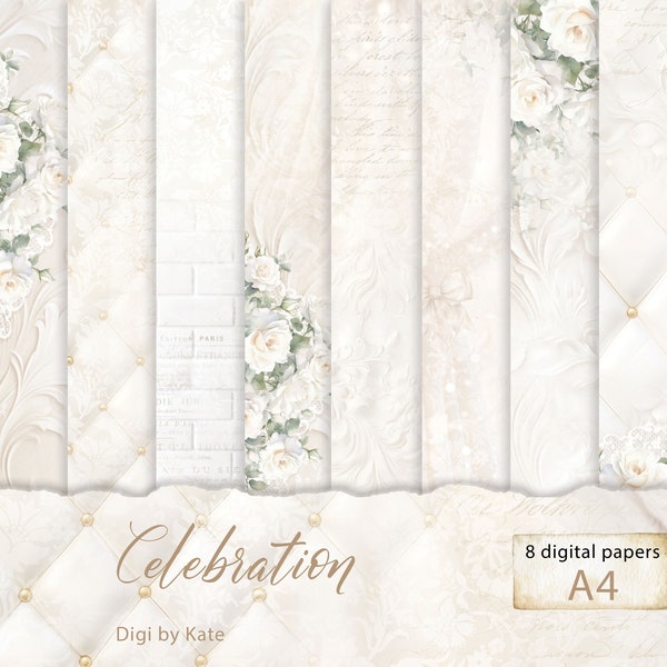 Celebration 8 est un ensemble de papier numérique pour des occasions spéciales telles que la sainte cène, un mariage ou un baptême