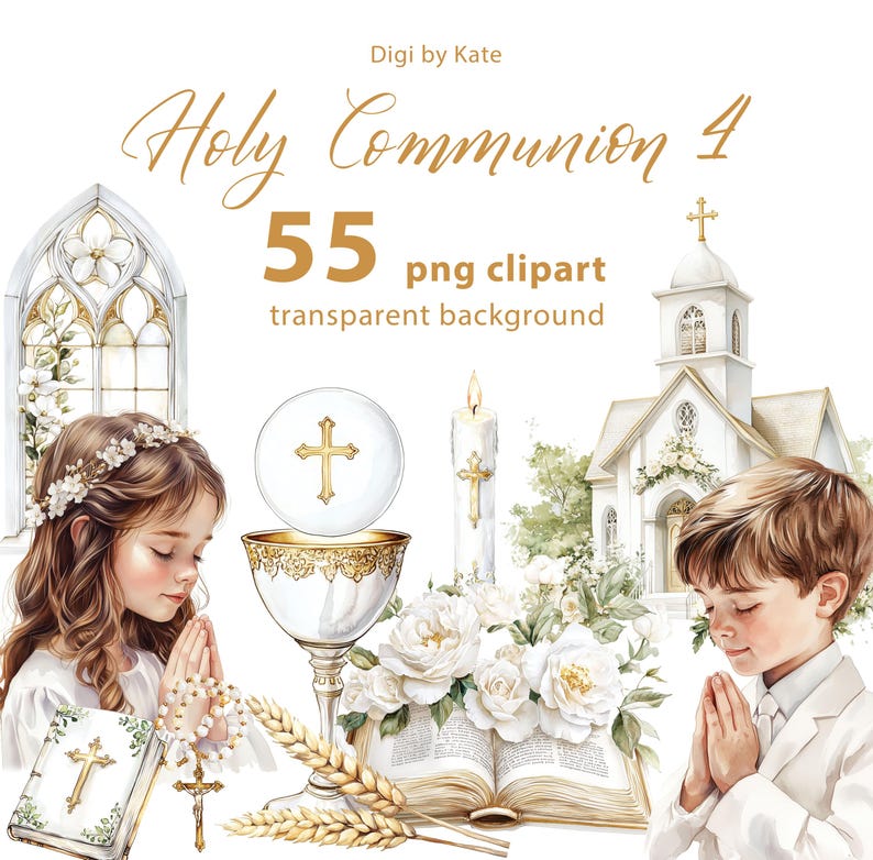First Holy Communion 4 is a Digital Paper Set for Special Occasions - Etsy
