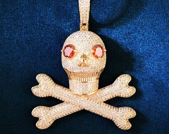 Skull Iced Out Pendant - Etsy