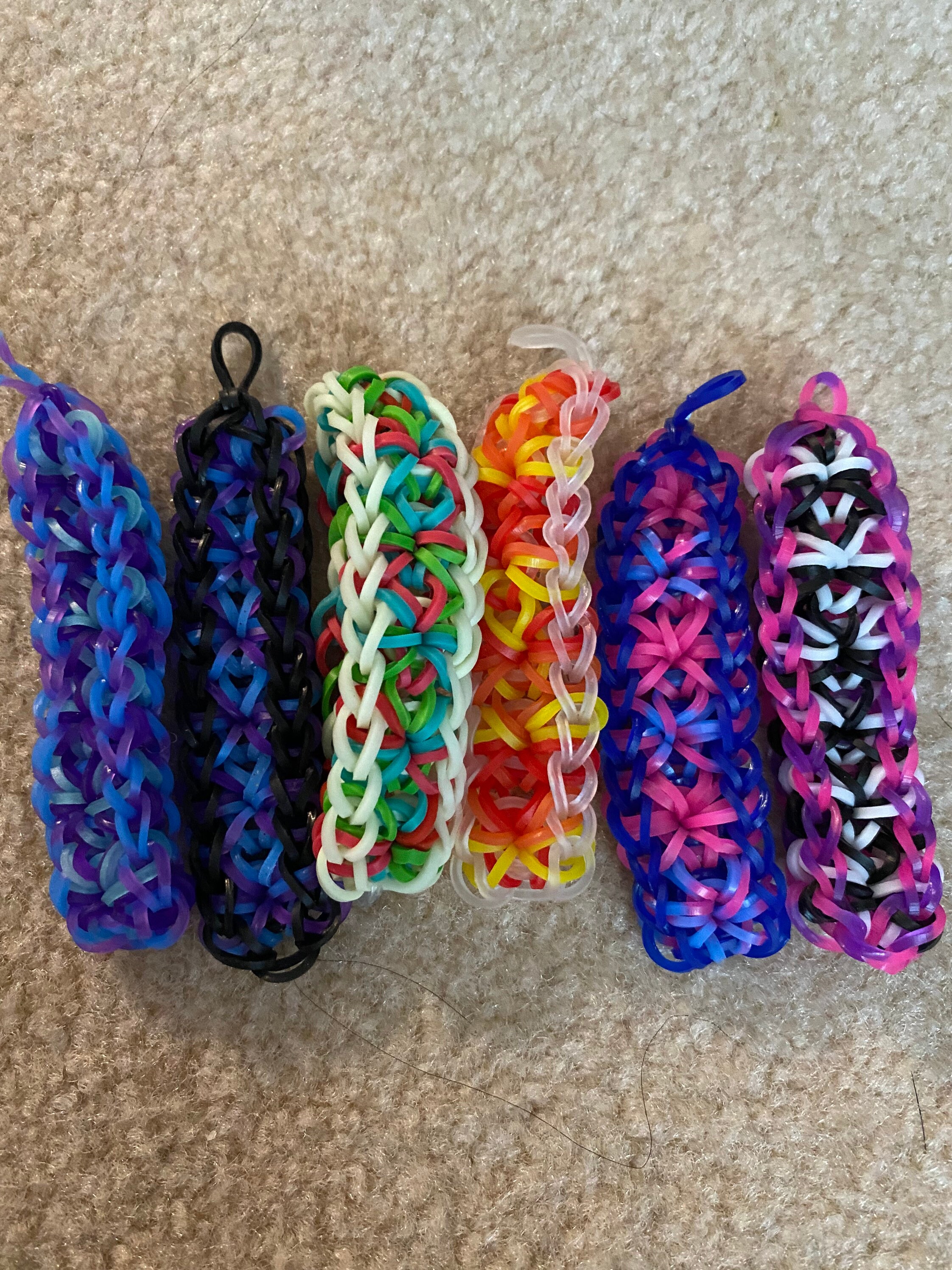 Starburst Rainbow Loom Keychains Etsy