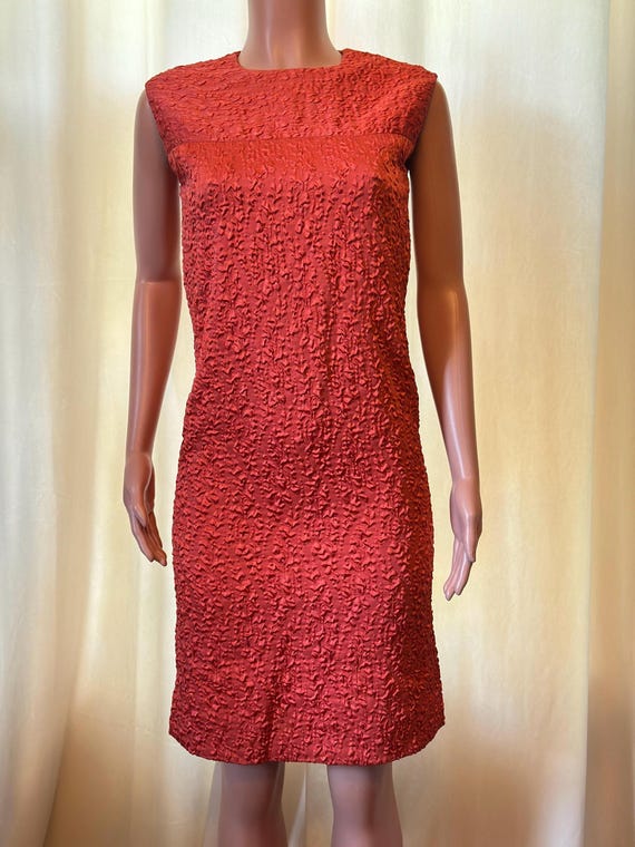 Coral Couture Sheath Dress - 1960's/Mad Men Style