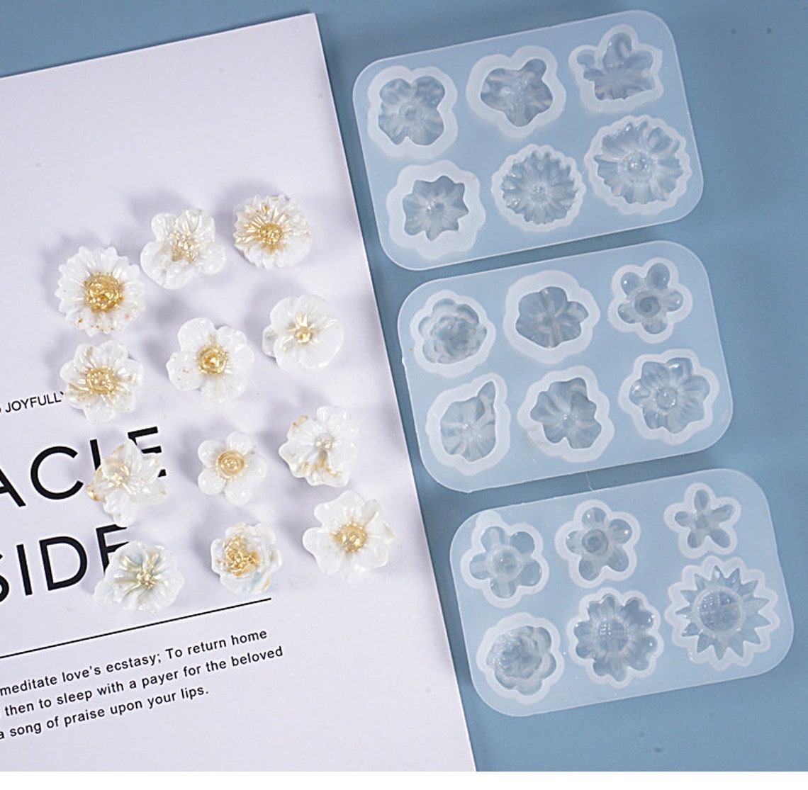 Small flower resin mold flower decoration mold cake mold Etsy