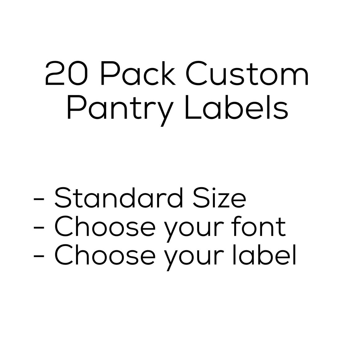 20 Pack Custom Pantry Labels / Storage Labels Etsy Australia
