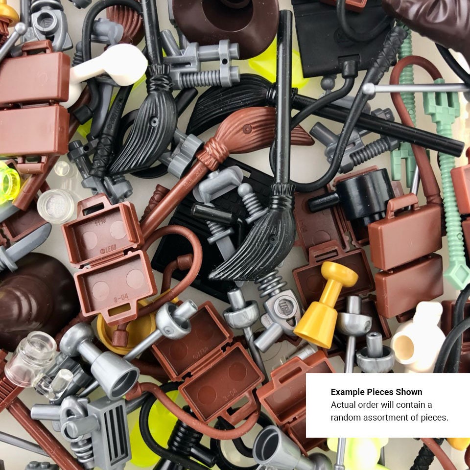 25 LEGO® Minifigure Accessories - Bulk Lot - New Condition - Supplies for Art and Education projects