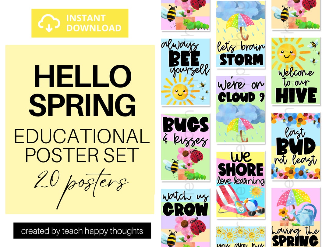 Spring Rain Flowers Bugs April May Showers Buds Animals POSTERS Poster ...