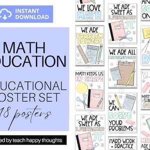 18 PÔSTERES PARA SALAS DE AULA DE MATEMÁTICA | Professor de matemática, classe, sala de aula, decoração, inspirador, positivo, trocadilhos, citações, pastel, boho, neutro, esquema cor Clipart