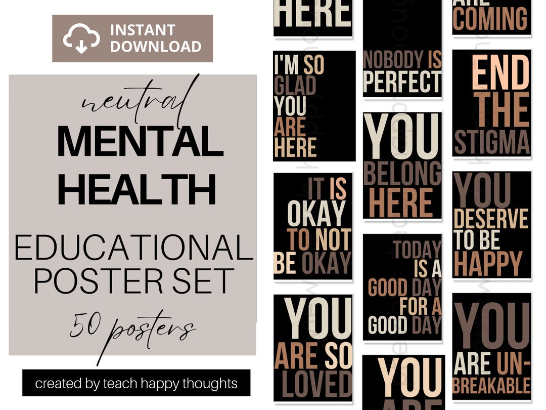 50 Bold Neutral Inspirational Mental Health, Mental Illness & Wellbeing ...