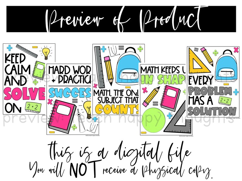 18 MATHS CLASSROOM POSTERS Math Teacher Class Classroom - Etsy