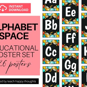 Conjunto de carteles con temática espacial, carteles con letras del alfabeto, pancarta, planeta, sistema Solar, planetas, estrellas, cometas, decoración de astronauta