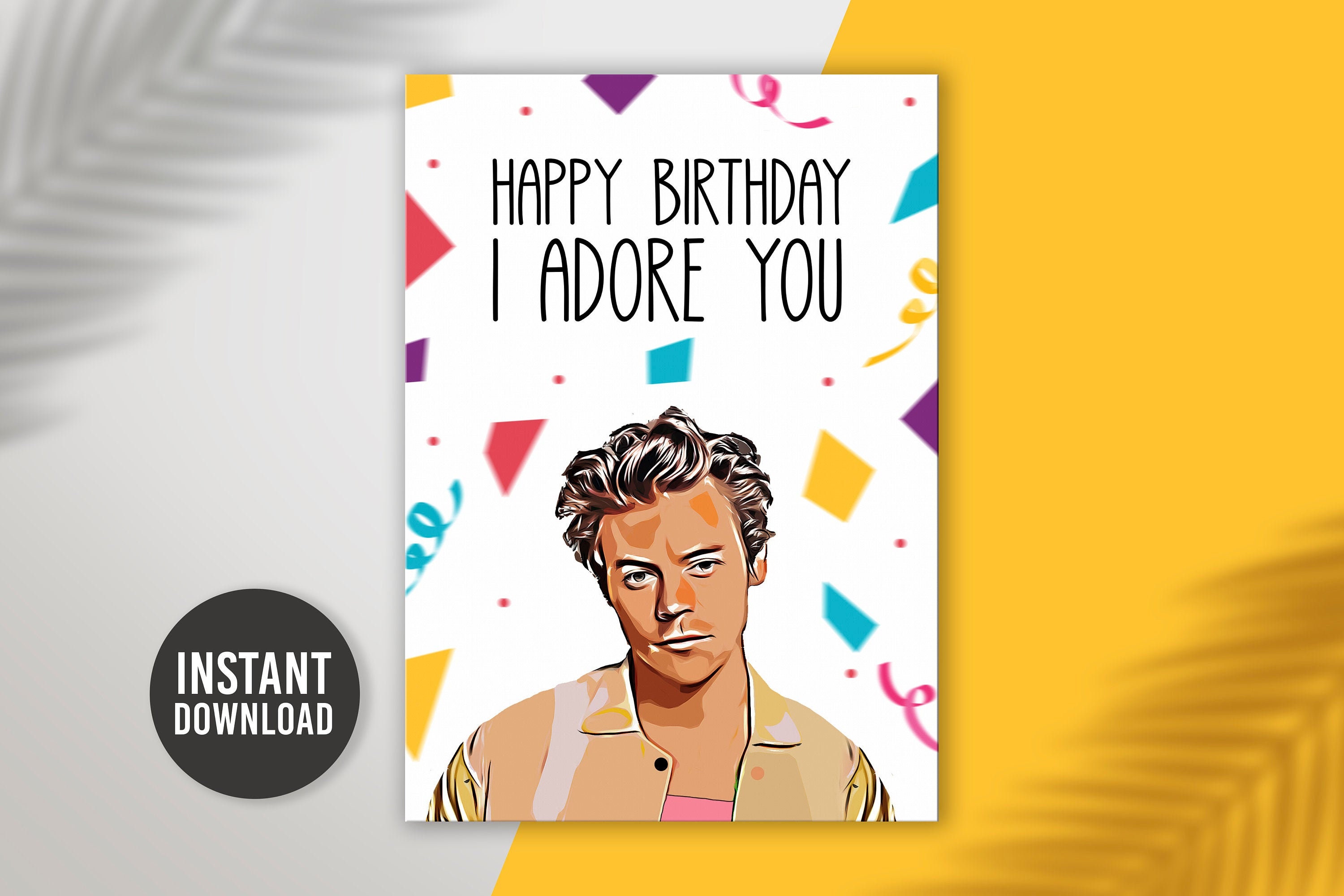 Happy Birthday I Adore You Card Harry Styles Birthday Card | Etsy