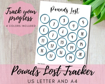 Weight Loss Journal, printable Weight loss tracker, weekly weigh in, pound count down, Monthly Fitness Tracker, 30 day Challenge, Fitness