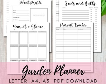 Garden Journal Printable, Garden Planner Digital,  Garden Planner Printable, Garden Journal, Seed Saver US Letter, A4, A5 Printable