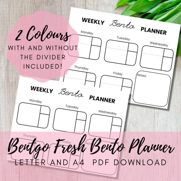 Bentgo Fresh Bento Meal Planner for Bentgo Bento Box, Bento Box Weekly Lunch Box Planner Template Meal Prep  Yumbox PDF Printable