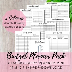 Classic Happy Planner Mini Budget Planner, Zero Based Budget, Budget Tracker, Digital Budget Planner, Debt Snowball, Budget Template