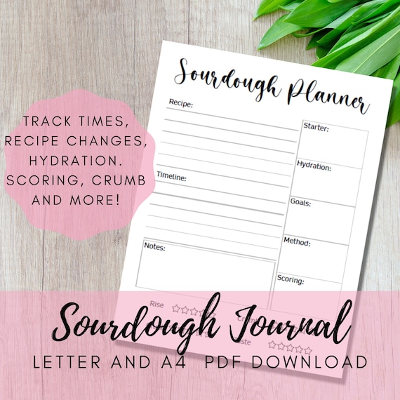 Sourdough Planner, Sourdough Journal, Sourdough Starter, Sourdough Bread, Sourdough Log, Sourdough Notes, Sourdough Printable Digital